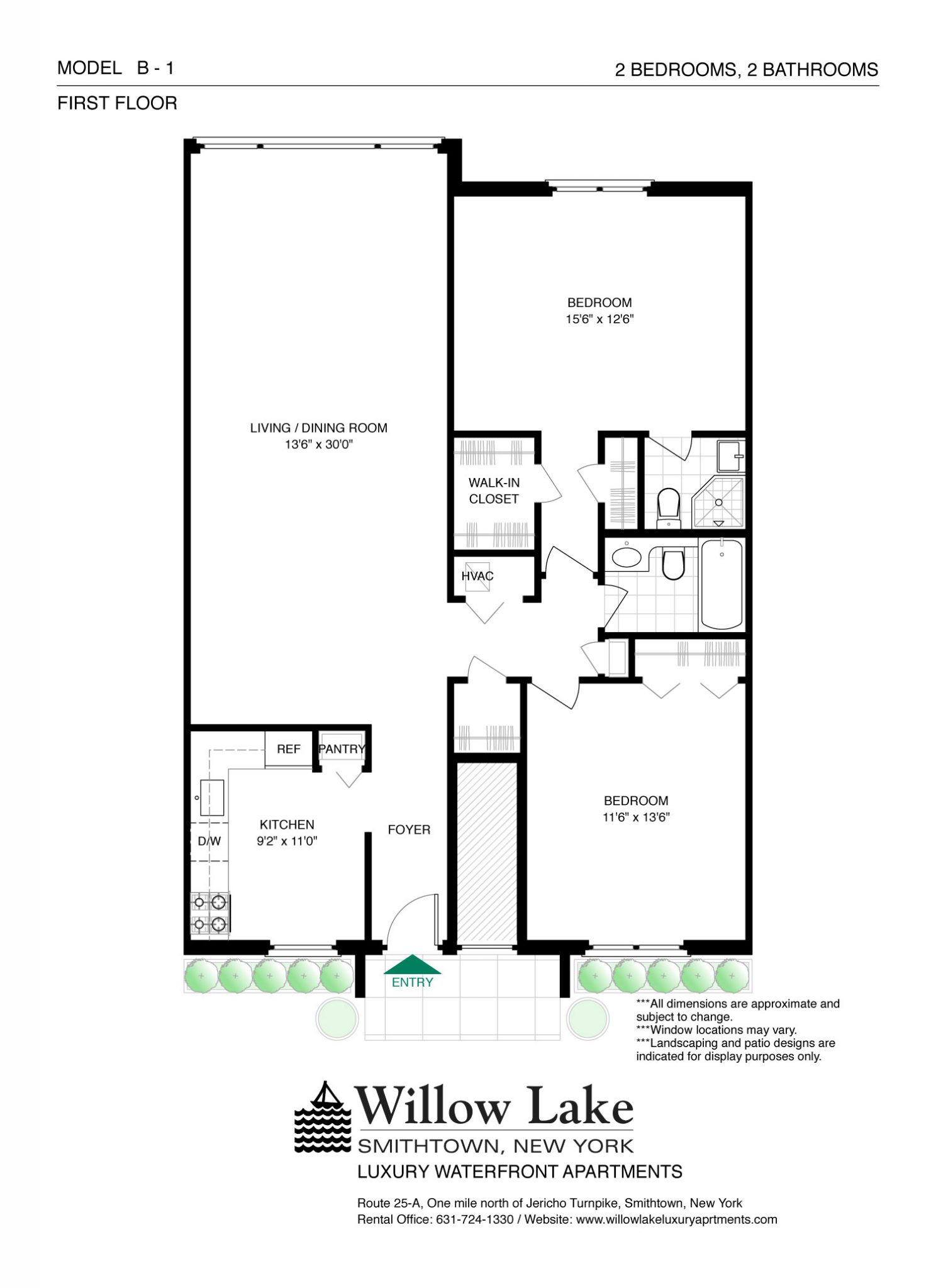 Model B First Floor Two Bedroom Two Bath